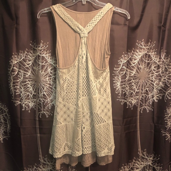 Blue Bird Dresses & Skirts - BLUE BIRD Crochet Overlay BOHO Dress Cover up M